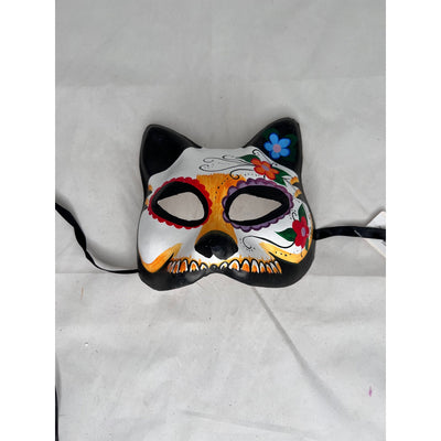 Day of the dead cat face mask