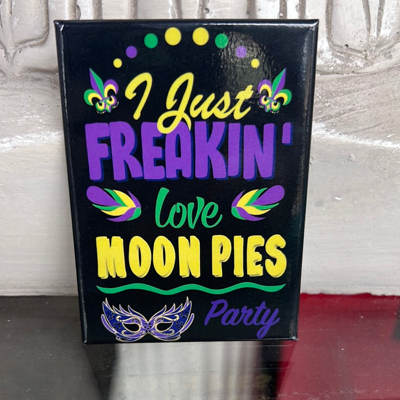 Mardi Gras Love Moon Pie Magnet