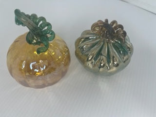 Iridescent Hand-Blown Glass Mini Pumpkin by Muffinjaw