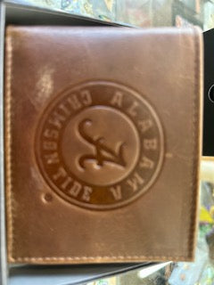 Genuine Leather Collegiate Tri-Fold Wallet