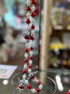 Red and White Elephant Bead