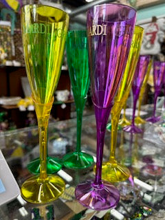 Mardi Gras Plastic Champagne Flutes