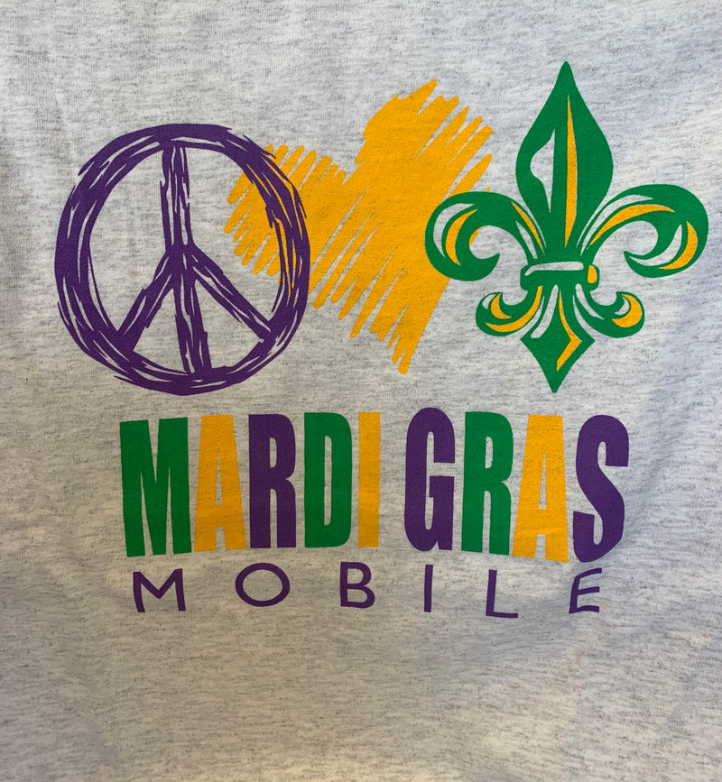 Peace Love Mardi Gras Shirt (Short Sleeve)