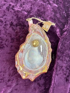 Glass Oyster Ornament 5.75"
