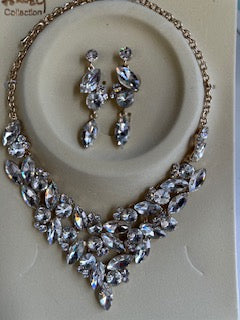 Crystal Marquise Bib Necklace