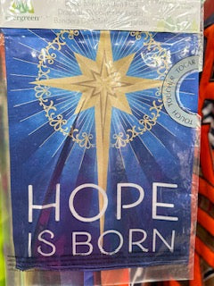 Hope Is Born Lustre Garden Flag
