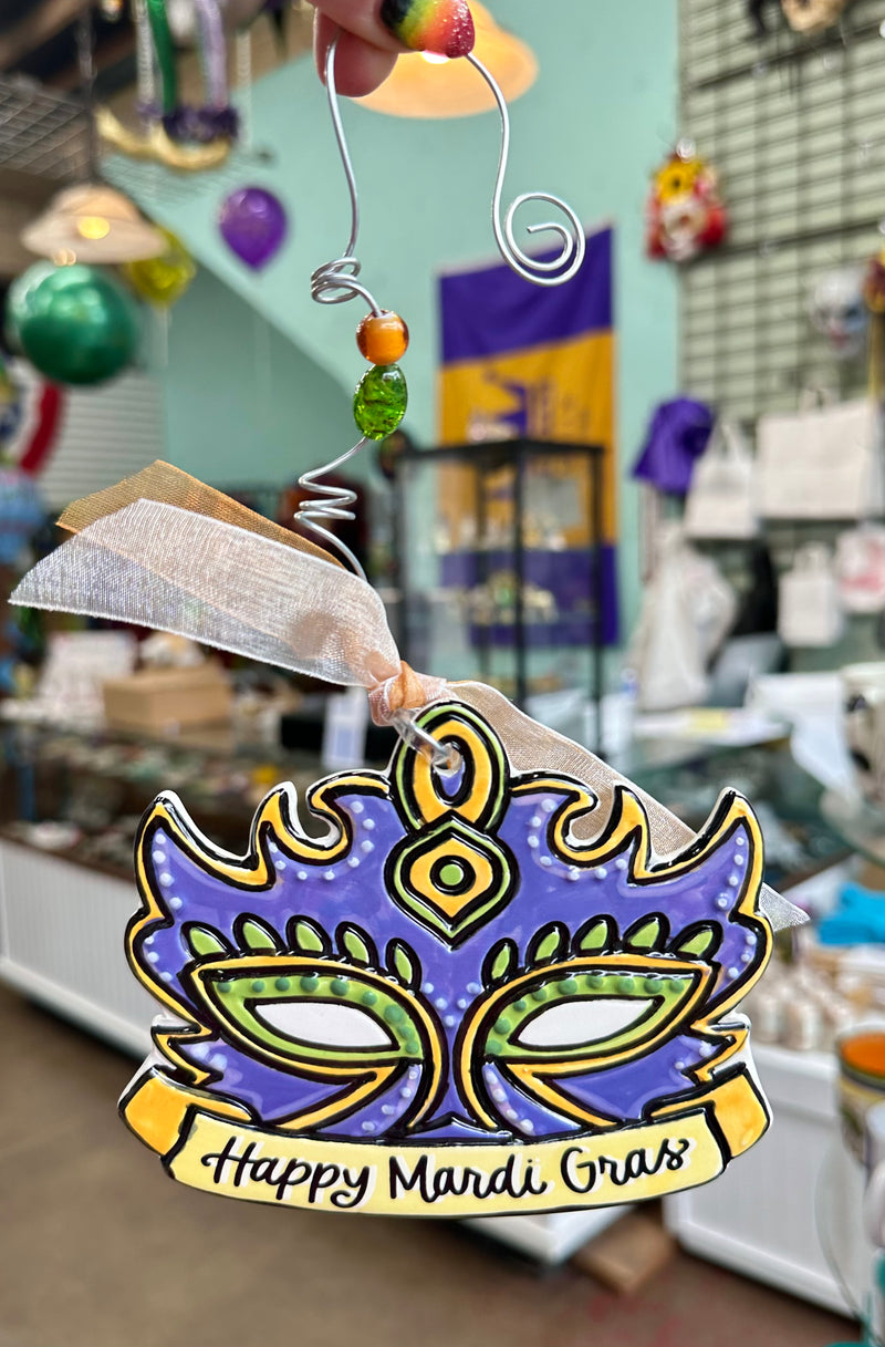 Happy Mardi Gras Mask Ornament