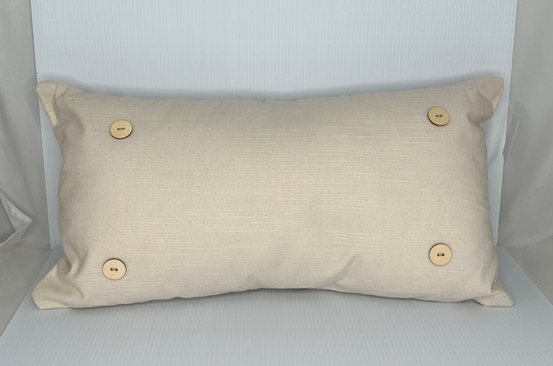 Khaki Linen Blend Lumbar Pillow