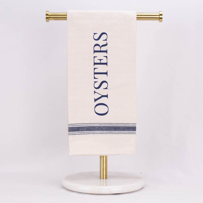 Oysters Hand Towel Cream/Navy