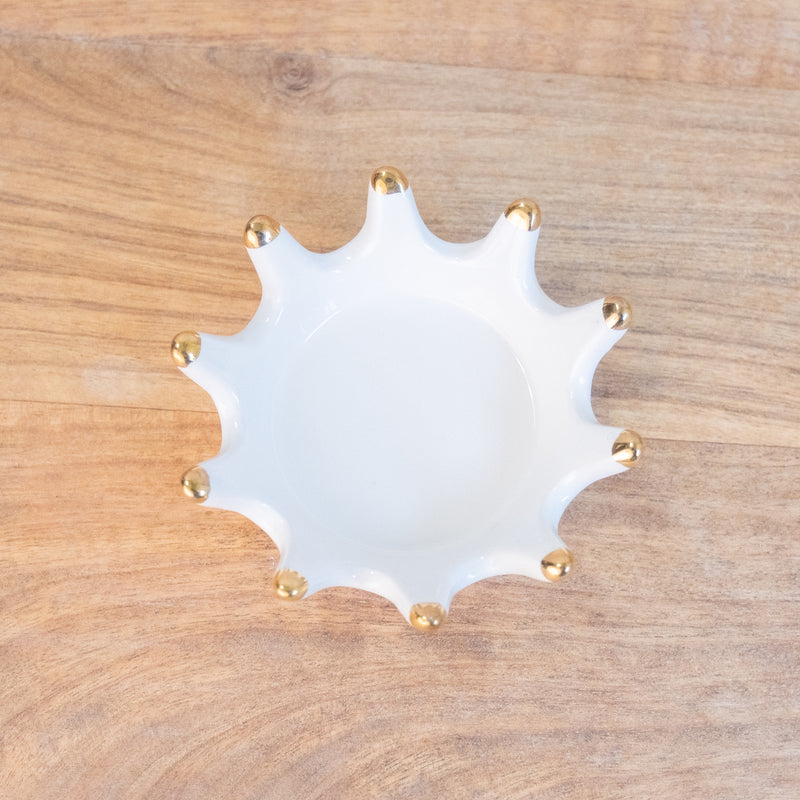 Royal Crown Trinket Dish White/Gold