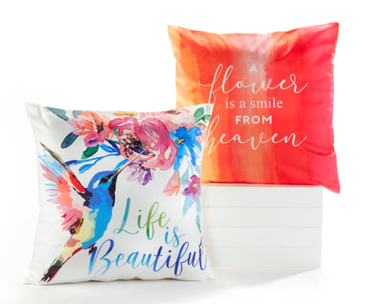 Double-Sided Floral Pillow Cover