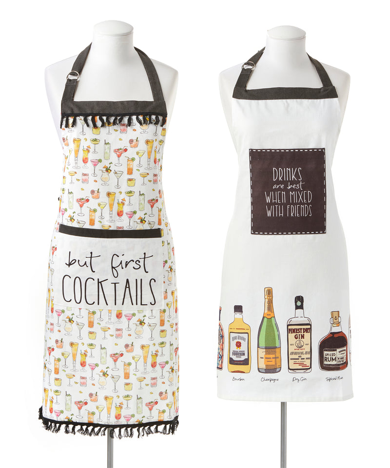 Cocktail Themed Cotton Apron (One Size)