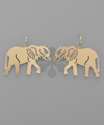 Metal Elephant Dangle Earring