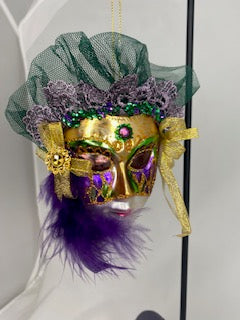 Mardi Gras Face Mask Ornament