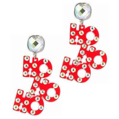 Ho Ho Ho redi and silver Christmas earrings
