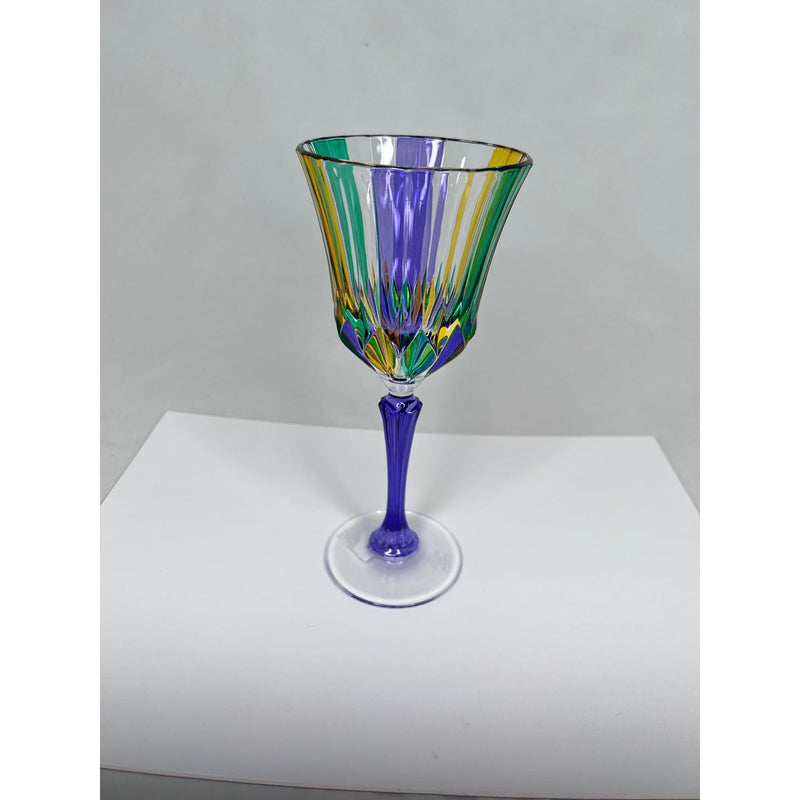 Mardi Gras Diamonds Wine Glass