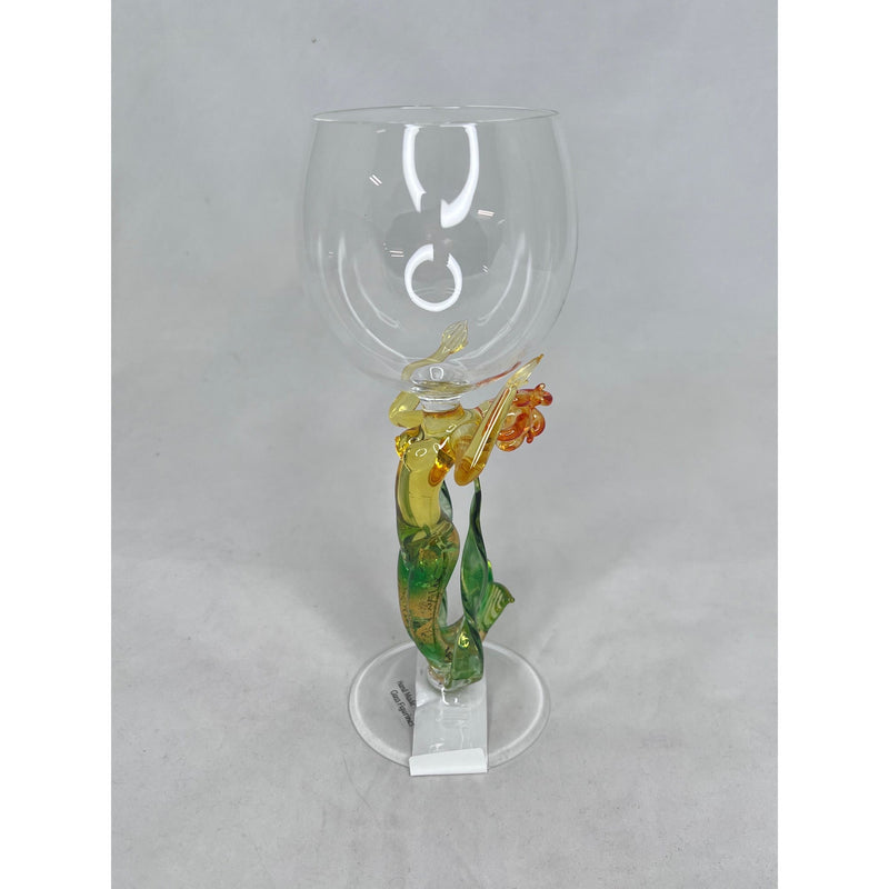 Green Mermaid Wine Glass