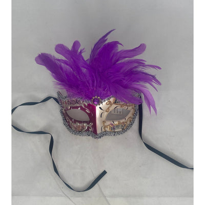 Women's Silver Mask/Gold or Purple feathers