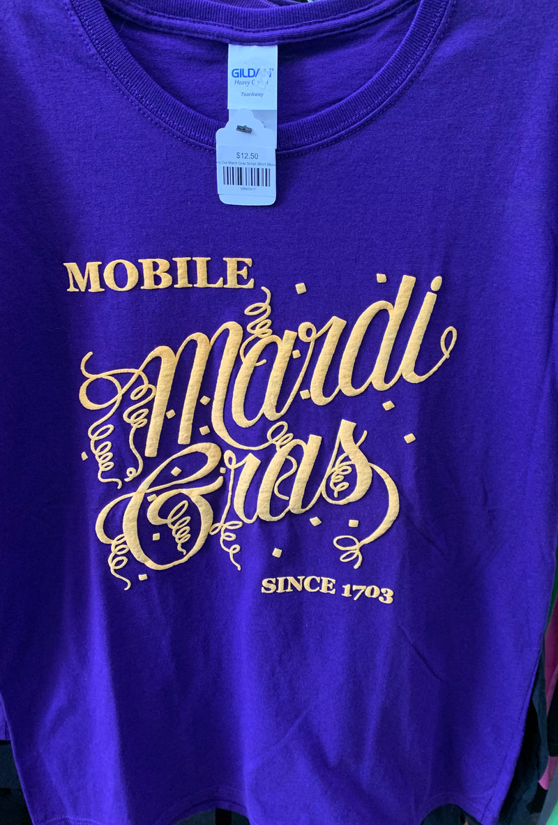 Script Mardi Gras Shirt - Purple (Short Sleeve)
