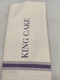 King Cake Hand Towel, Cream/Purple 20X28
