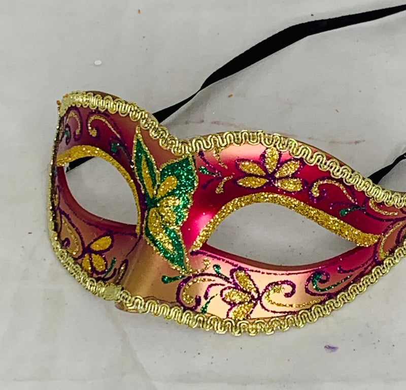 Pink and Gold Glitter Mask