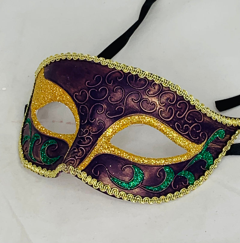 Squiggly Mardi Gras Mask in Multiple Colors