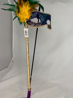 PGG Stick Mask with Side Feathers and Tassel