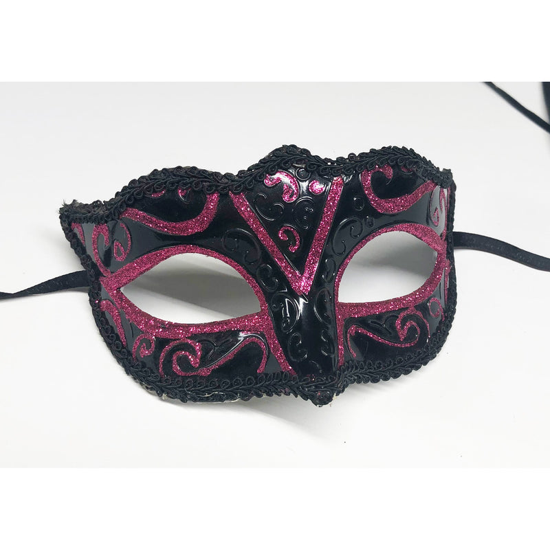 Mask black with pink glitter