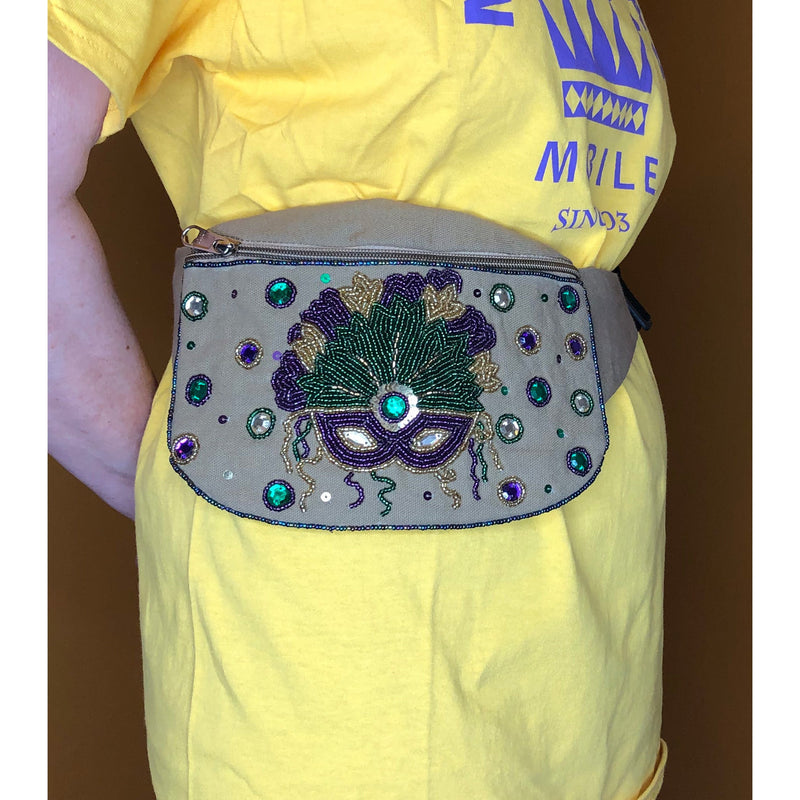 Beaded Fanny Pack  with Mask