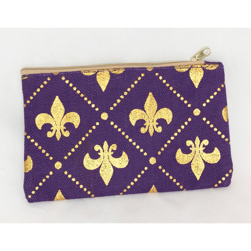 Handbag Purple/Gold/Fleur de lis