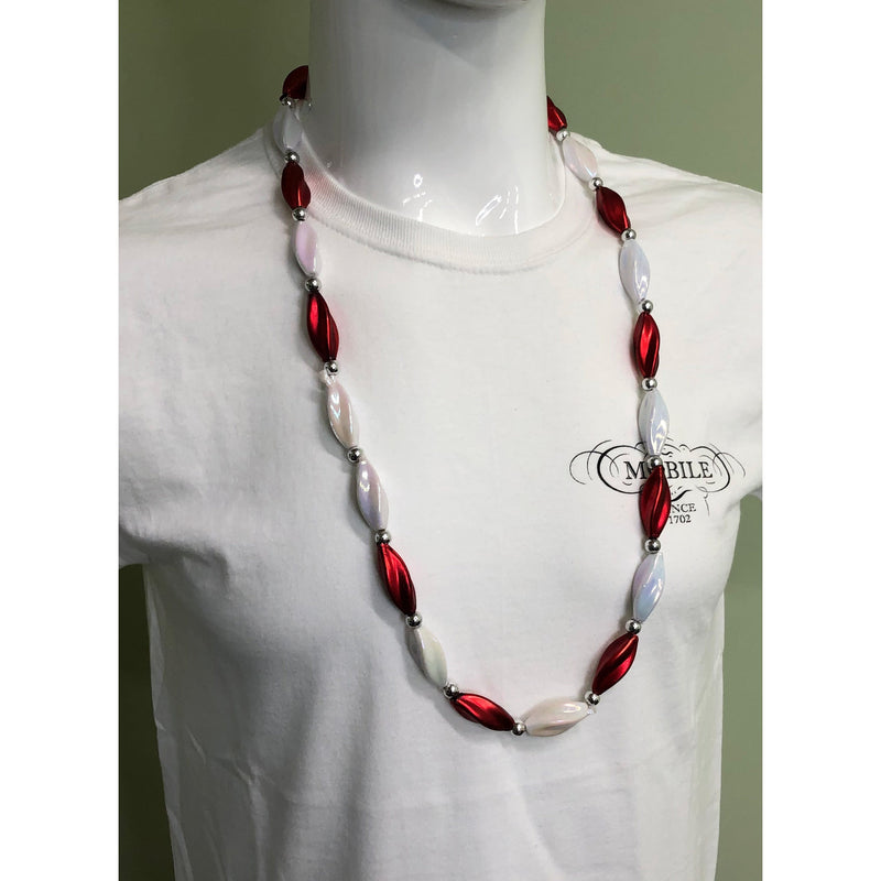 Red and White (twist) beads