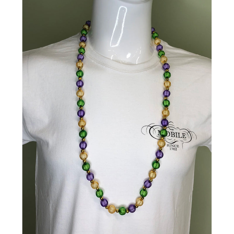 Translucent Melon Beads (purple, green, gold)