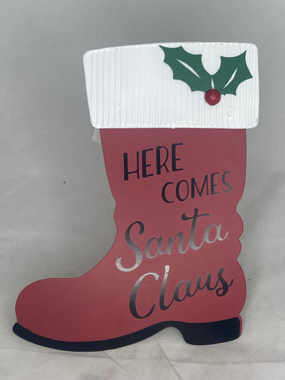 Metal Santa boot with stand