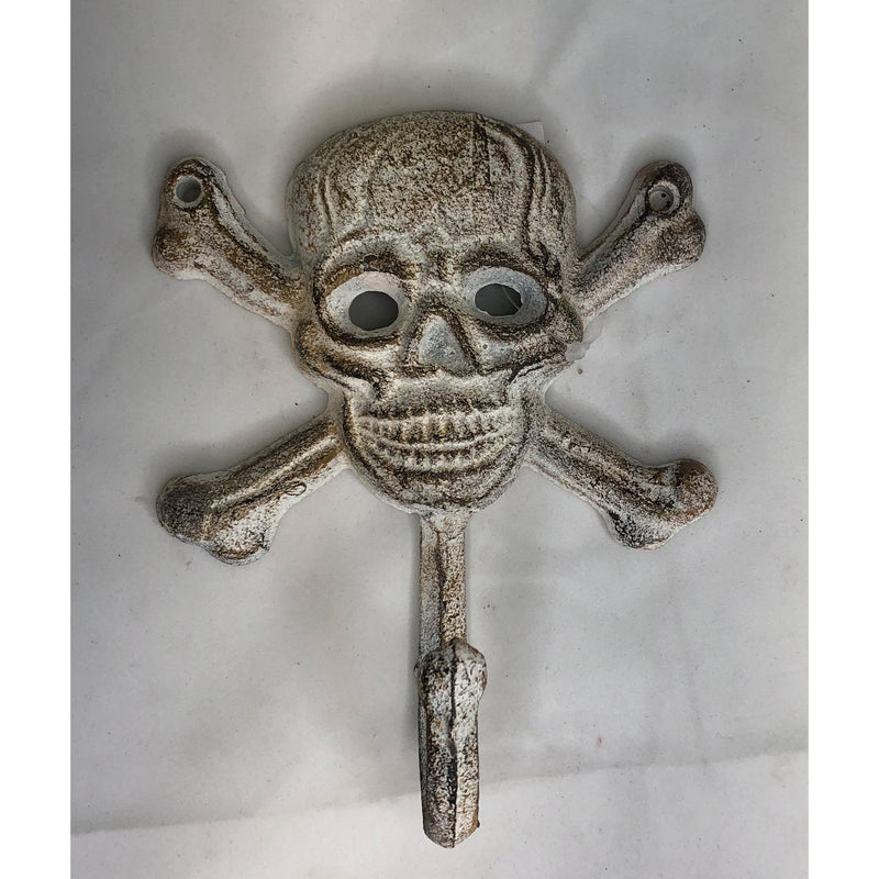 Skull Hook (cast iron)   Rustic painted finish, 6" high X 5" wide