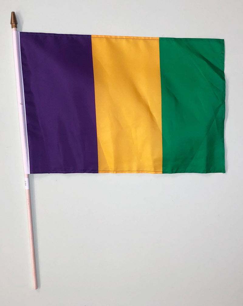 Mardi Gras Stick Flag (Plain) 12" x 18"