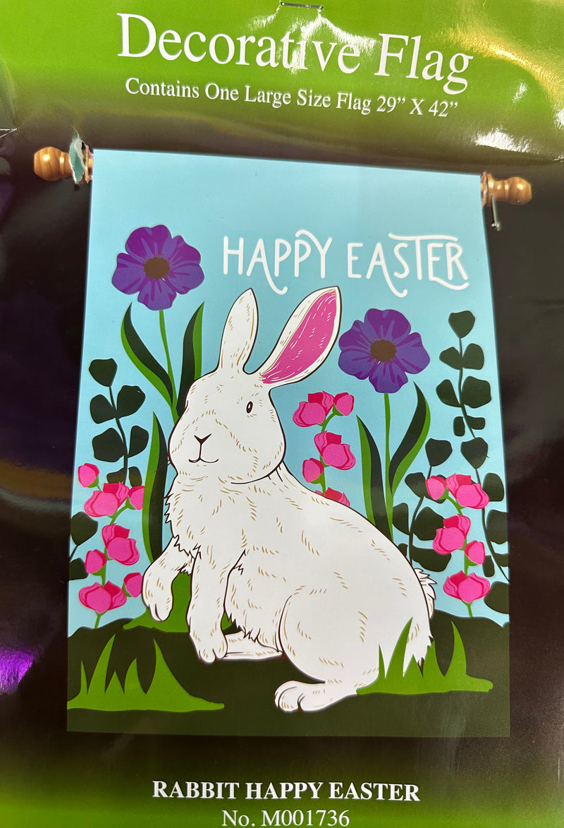Rabbit Happy Easter Flag 29" x 42"