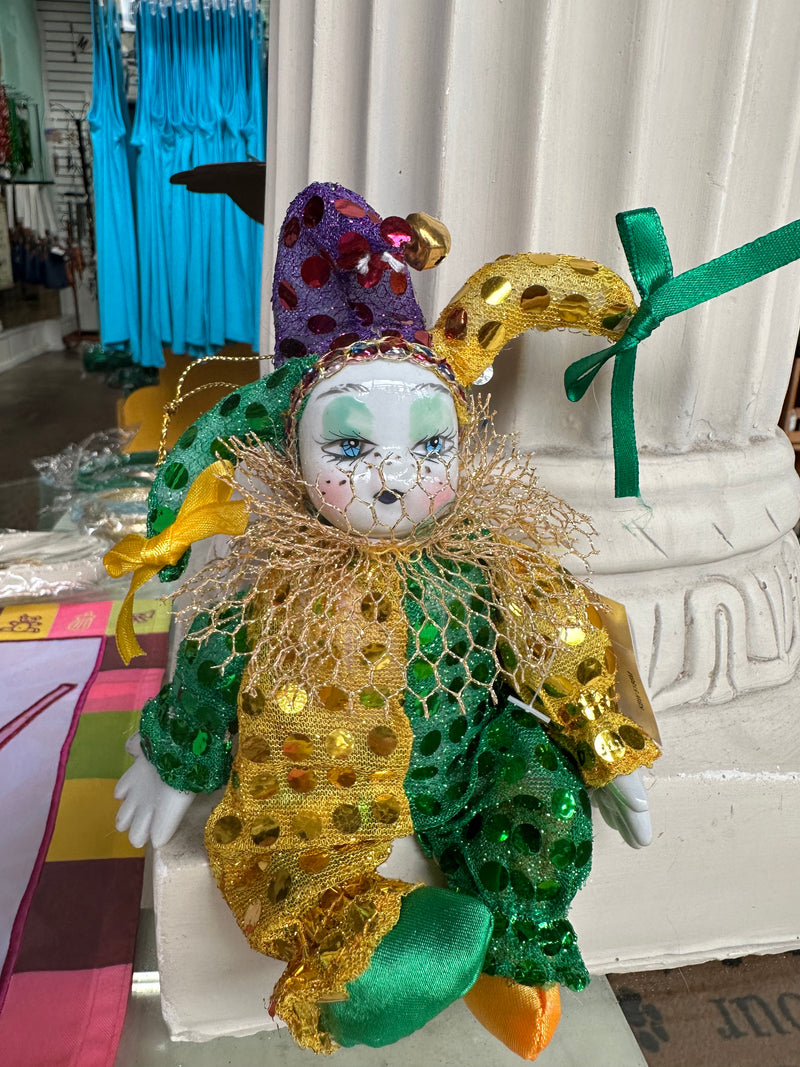 Mardi Gras Jester China Doll