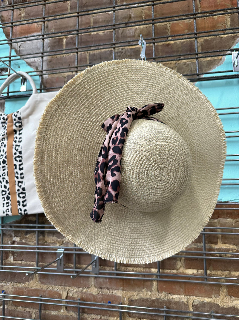 Leopard Ribbon Cove Sun Hat
