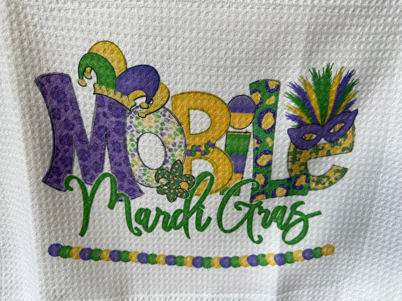 Mobile Mardi Gras Tea Towel