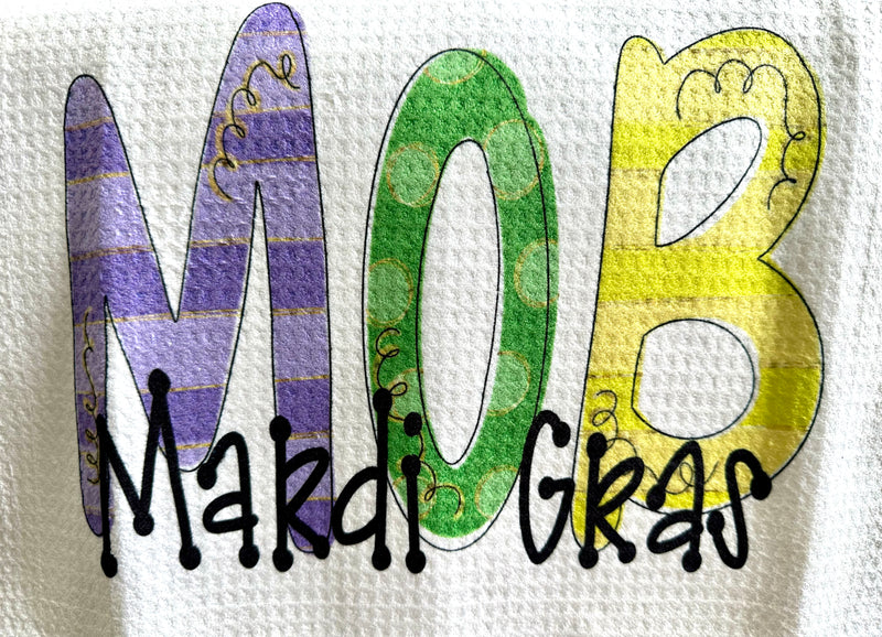 MOB Mardi Gras Tea Towel