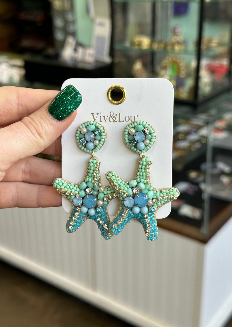 Starfish Earrings Turquoise