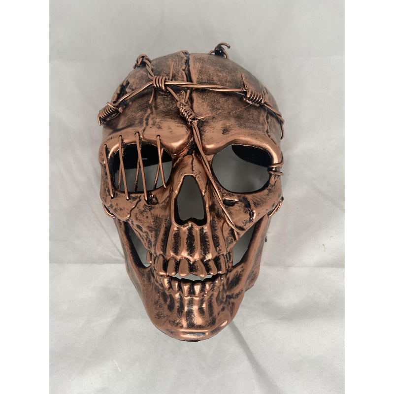 Skeleton mask with barbwire