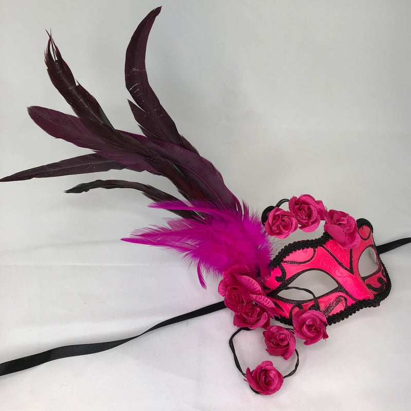 Hot Pink (Floral/Feathers)