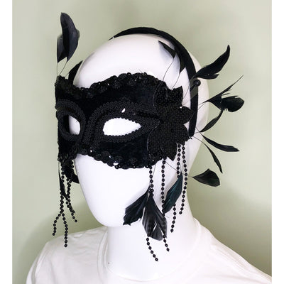 Black Mask (Feather/Sequin)
