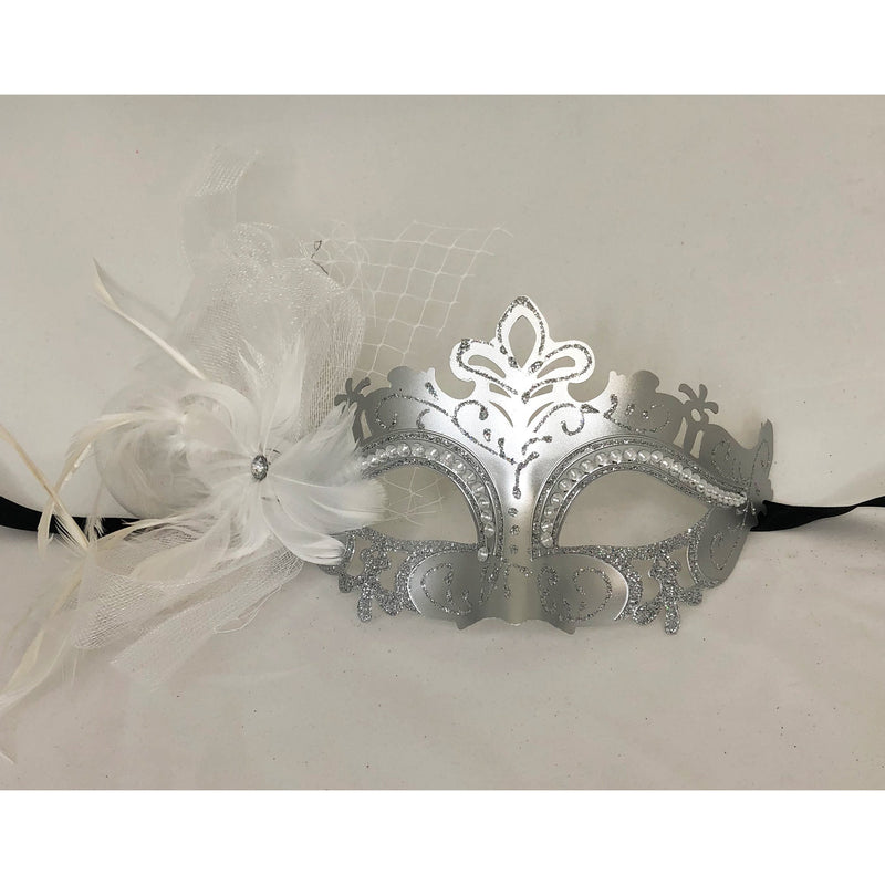 silver stenciled mask