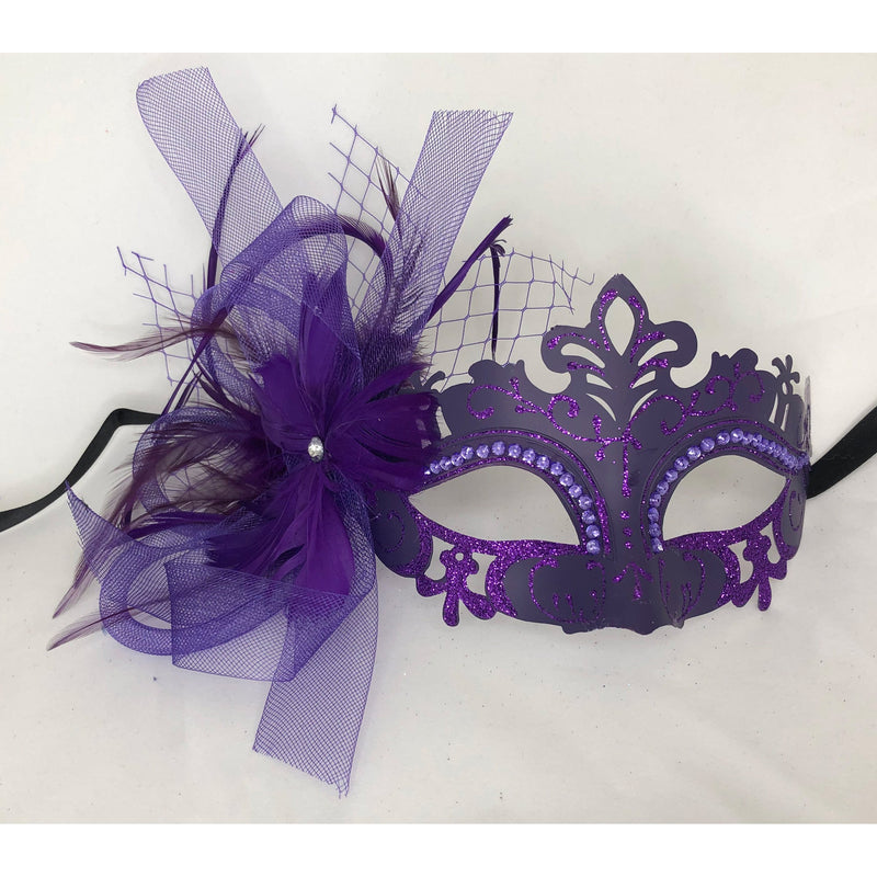 Stenciled purple mask