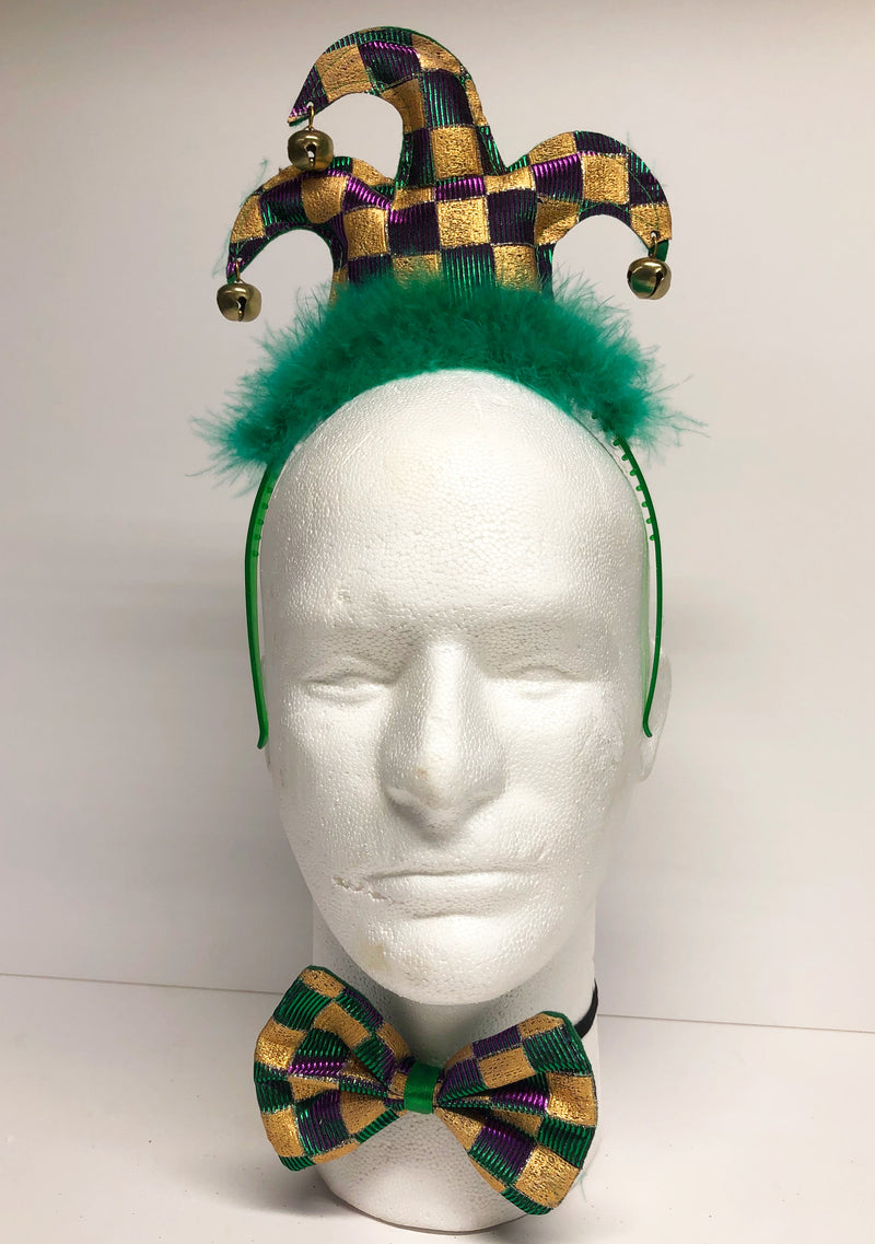 Mardi Gras Jester Headband/Bow Tie