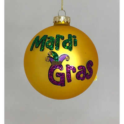Mardi Gras Oval Stripe Glitter Ornament – 318 Art Co.