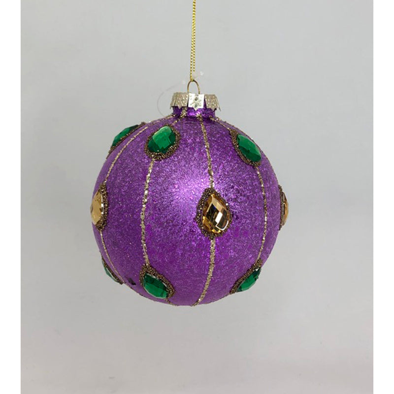 Glass ornament (4" purple jeweled)