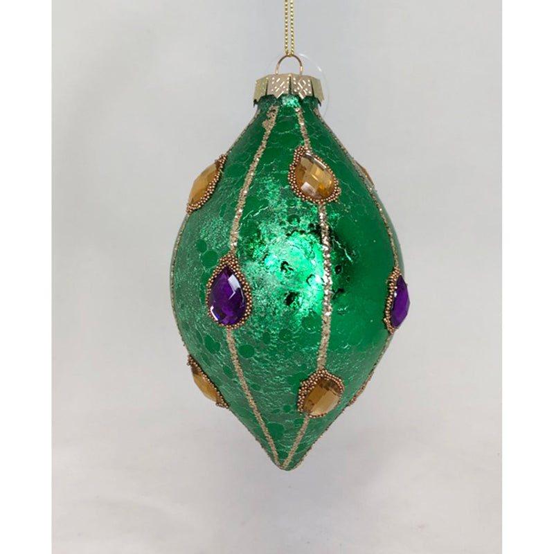 Glass ornament (green jeweled)